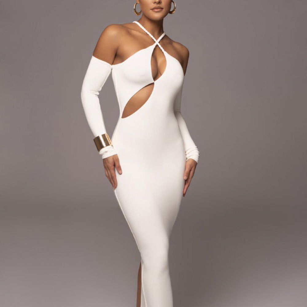 IVORY SOLEDAD CROSS MAXI DRESS